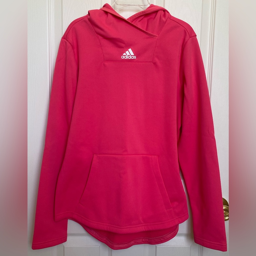 Adidas Women's Coral/Pink Pullover Sweatshirt Hoodie Size Small - Chest 19”